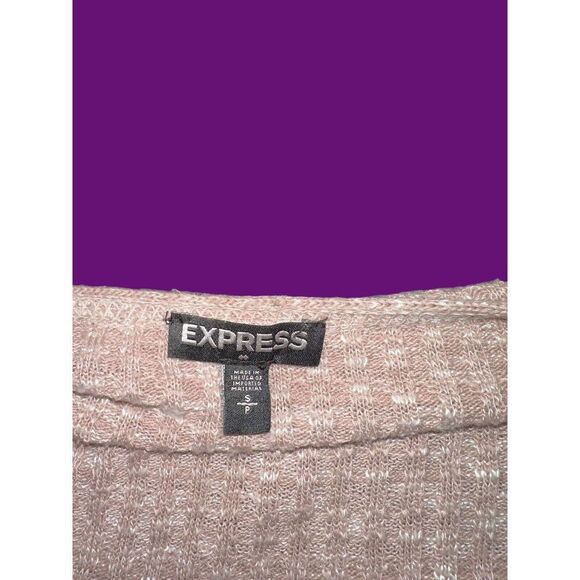 Express Ribbed Wrap Front Tunic Sweater Sz S Peach Pink - Picture 4 of 4